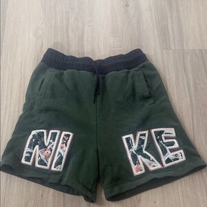 Nike Forest Green Shorts with Bold Lettering